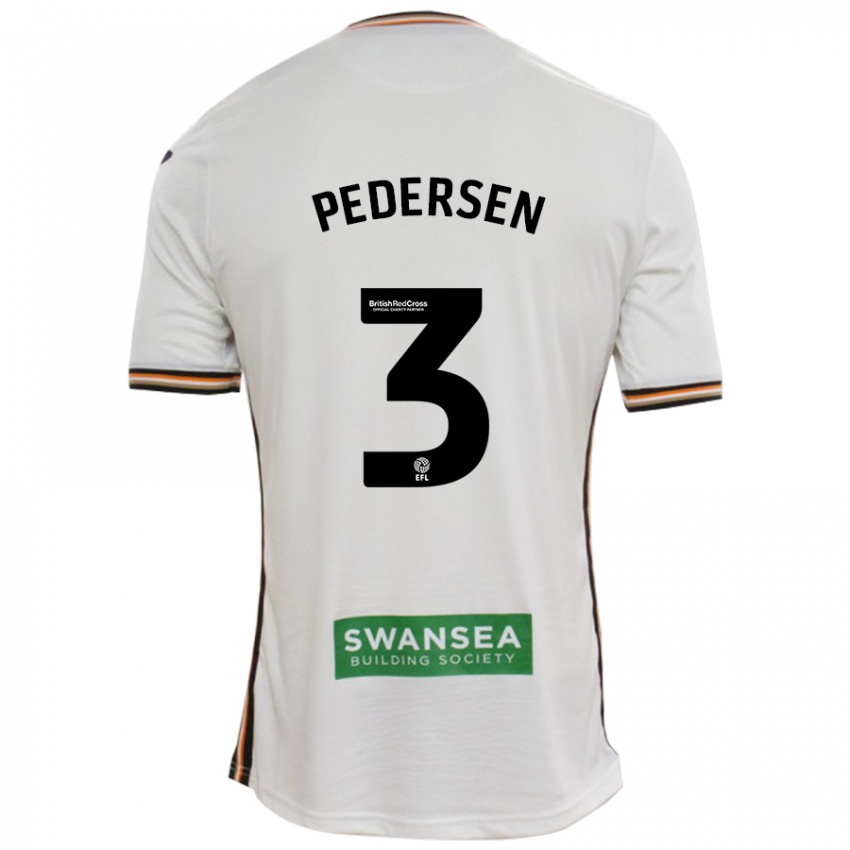 Heren Kristian Pedersen #3 Wit Thuisshirt Thuistenue 2024/25 T-Shirt