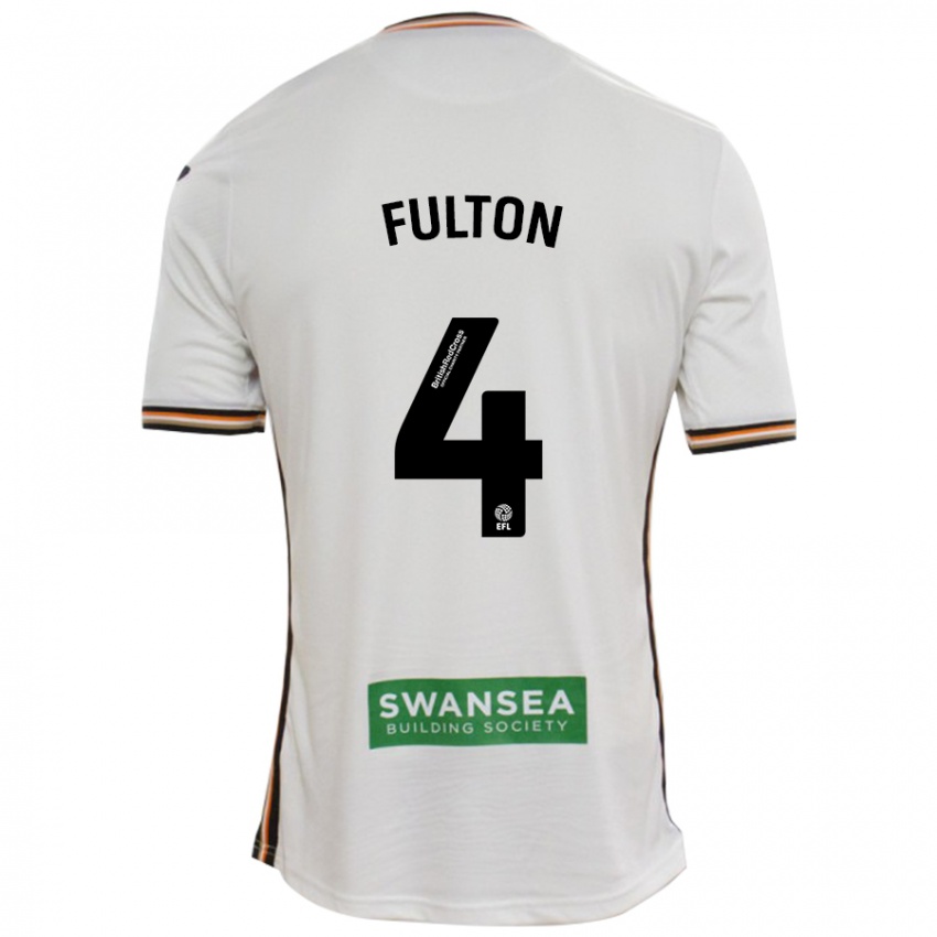 Heren Jay Fulton #4 Wit Thuisshirt Thuistenue 2024/25 T-Shirt