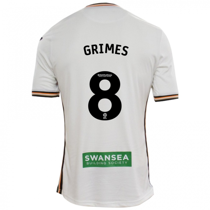 Heren Matt Grimes #8 Wit Thuisshirt Thuistenue 2024/25 T-Shirt