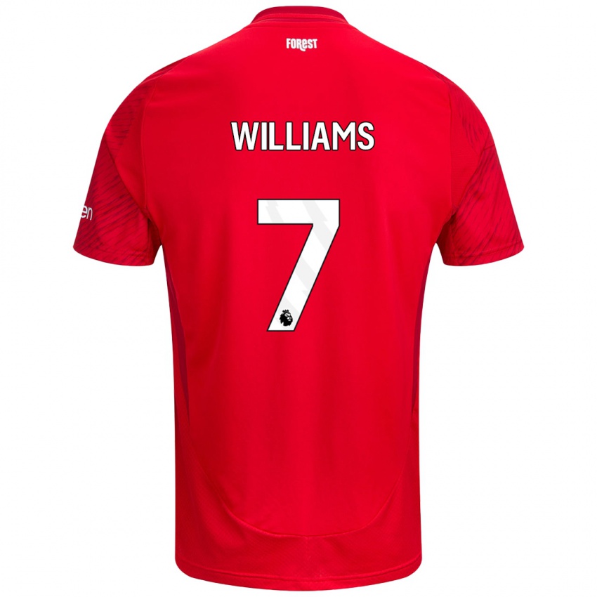 Heren Neco Williams #7 Rood Wit Thuisshirt Thuistenue 2024/25 T-Shirt