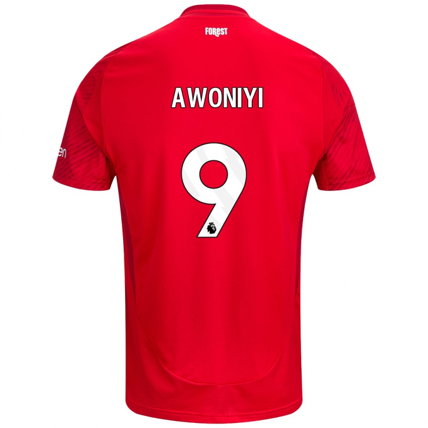 Heren Taiwo Awoniyi #9 Rood Wit Thuisshirt Thuistenue 2024/25 T-Shirt