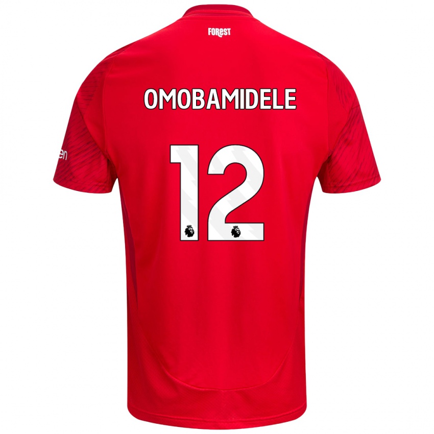 Heren Andrew Omobamidele #12 Rood Wit Thuisshirt Thuistenue 2024/25 T-Shirt