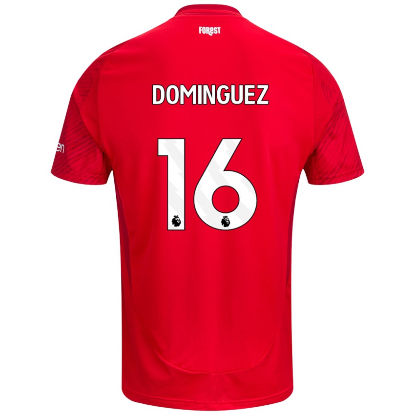 Heren Nicolas Dominguez #16 Rood Wit Thuisshirt Thuistenue 2024/25 T-Shirt