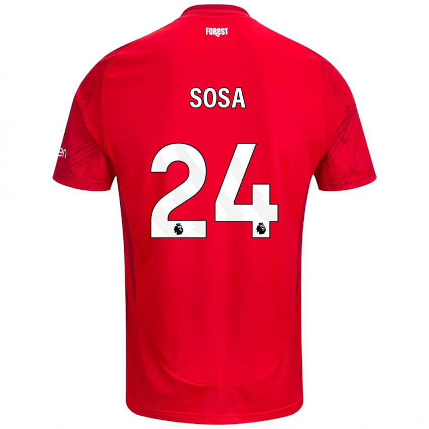 Heren Ramón Sosa #24 Rood Wit Thuisshirt Thuistenue 2024/25 T-Shirt