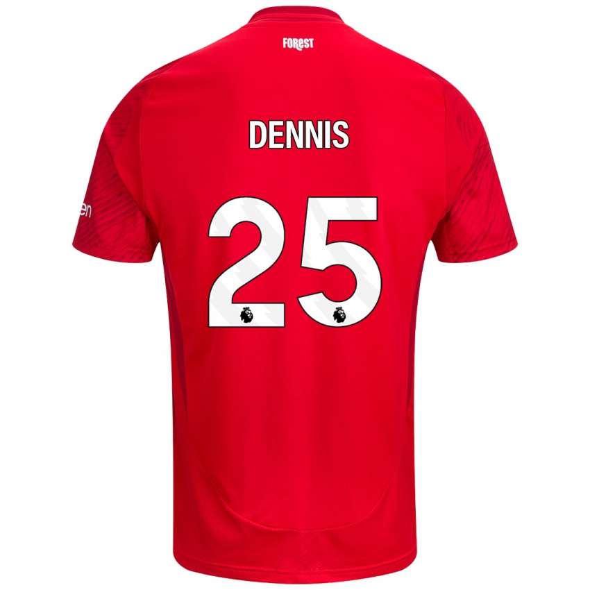 Heren Emmanuel Dennis #25 Rood Wit Thuisshirt Thuistenue 2024/25 T-Shirt