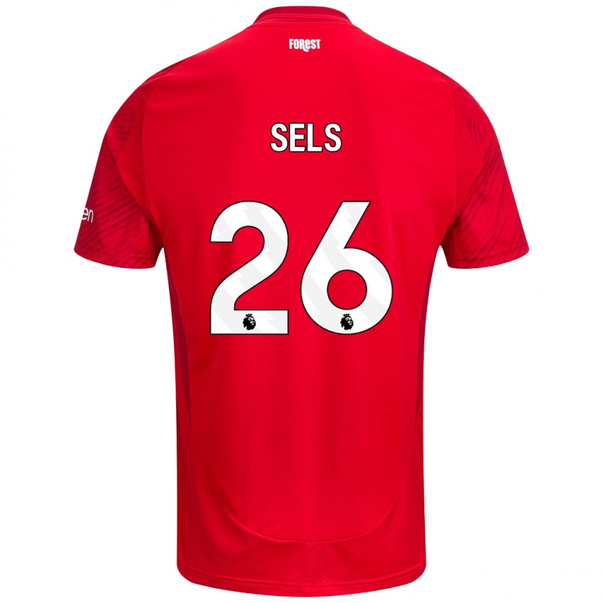 Heren Matz Sels #26 Rood Wit Thuisshirt Thuistenue 2024/25 T-Shirt