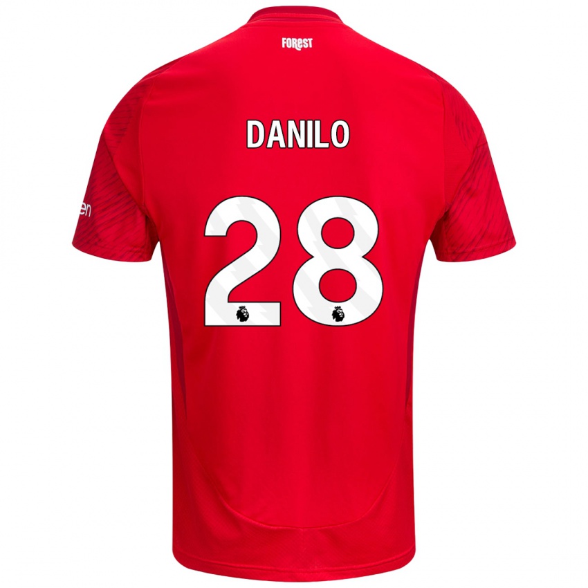 Heren Danilo #28 Rood Wit Thuisshirt Thuistenue 2024/25 T-Shirt