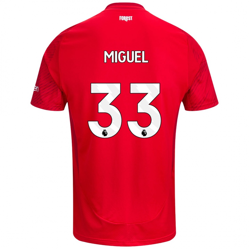 Heren Carlos Miguel #33 Rood Wit Thuisshirt Thuistenue 2024/25 T-Shirt