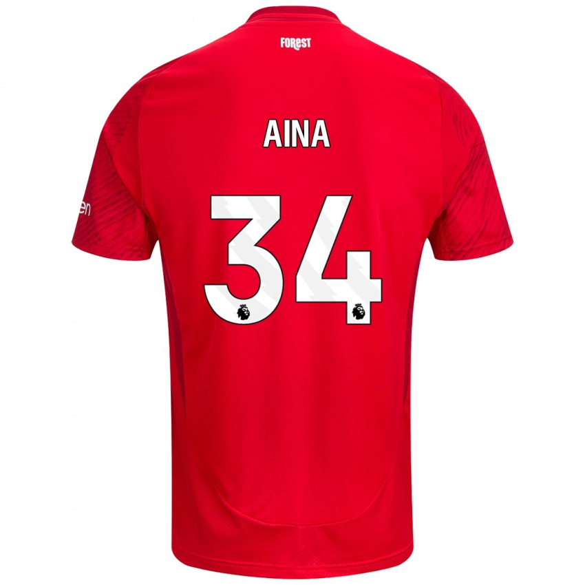 Heren Ola Aina #34 Rood Wit Thuisshirt Thuistenue 2024/25 T-Shirt