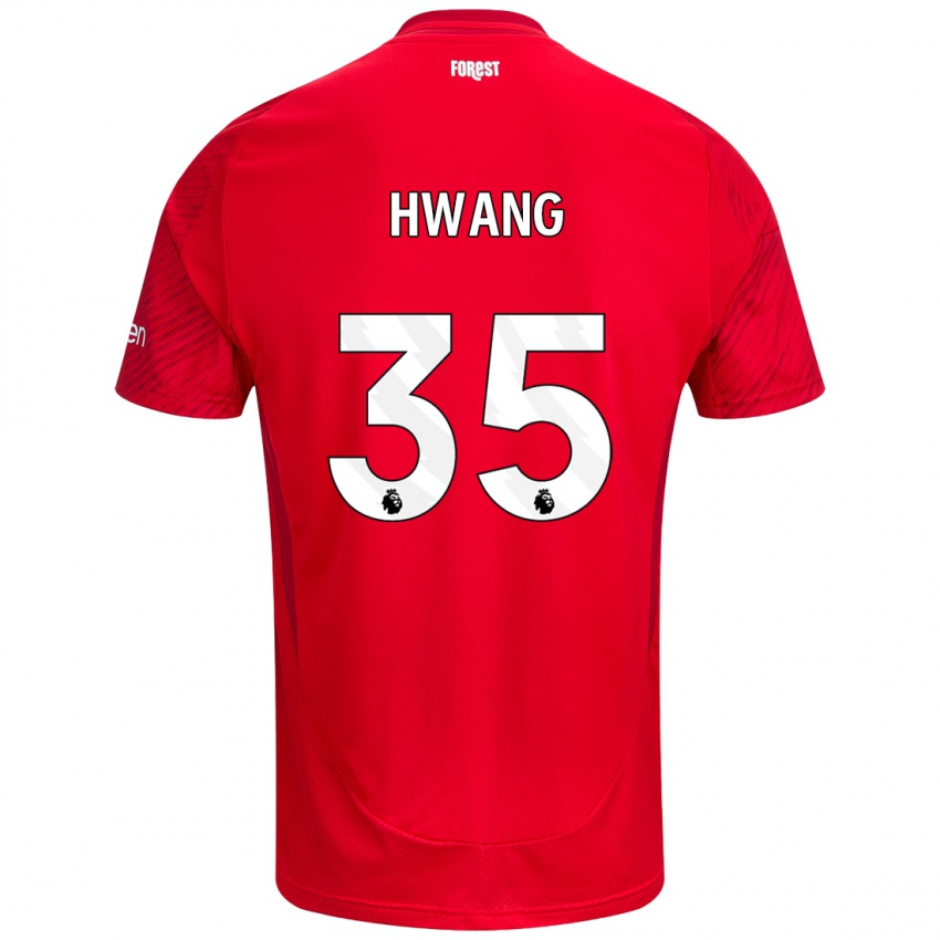 Heren Ui-Jo Hwang #35 Rood Wit Thuisshirt Thuistenue 2024/25 T-Shirt