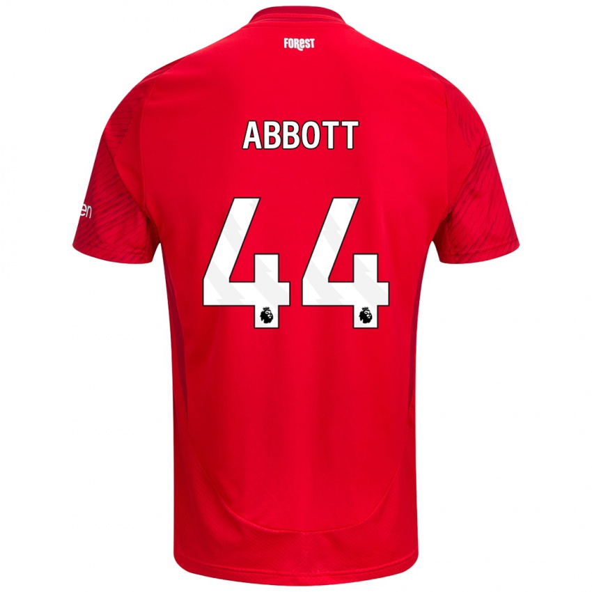 Heren Zach Abbott #44 Rood Wit Thuisshirt Thuistenue 2024/25 T-Shirt