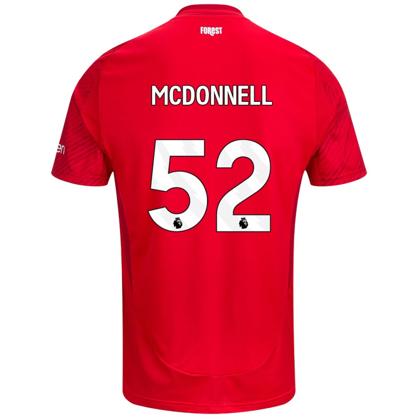 Heren Jamie Mcdonnell #52 Rood Wit Thuisshirt Thuistenue 2024/25 T-Shirt