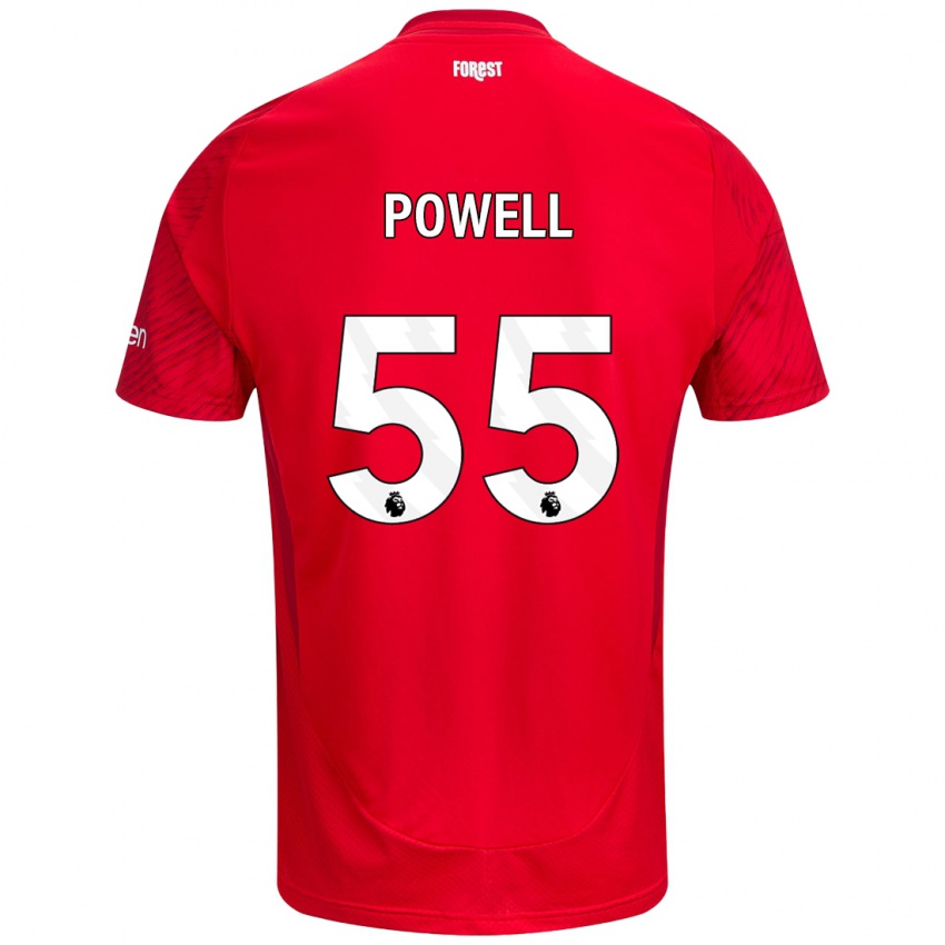 Heren Josh Powell #55 Rood Wit Thuisshirt Thuistenue 2024/25 T-Shirt