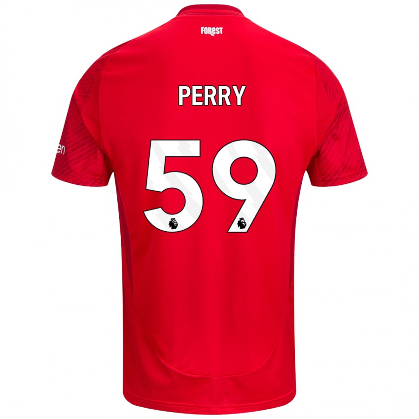 Heren Ben Perry #59 Rood Wit Thuisshirt Thuistenue 2024/25 T-Shirt