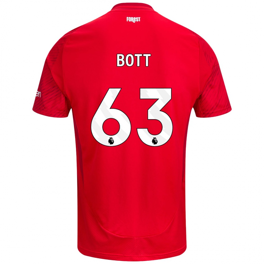 Heren Aaron Bott #63 Rood Wit Thuisshirt Thuistenue 2024/25 T-Shirt