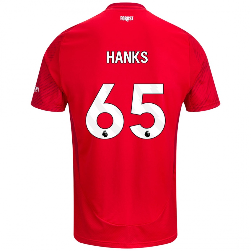 Heren Justin Hanks #65 Rood Wit Thuisshirt Thuistenue 2024/25 T-Shirt