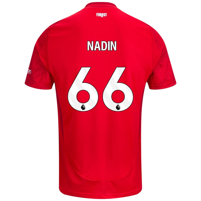 Heren Jack Nadin #66 Rood Wit Thuisshirt Thuistenue 2024/25 T-Shirt