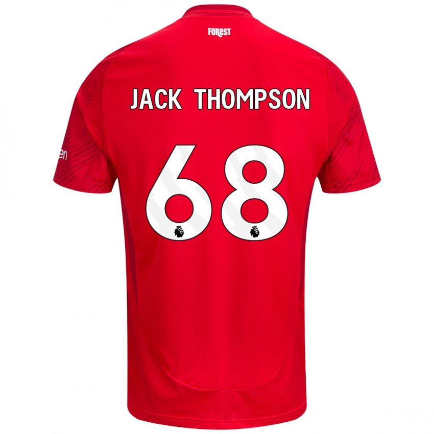 Heren Jack Thompson #68 Rood Wit Thuisshirt Thuistenue 2024/25 T-Shirt