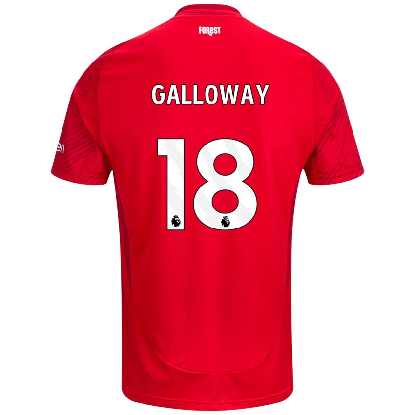 Heren Bridget Galloway #18 Rood Wit Thuisshirt Thuistenue 2024/25 T-Shirt