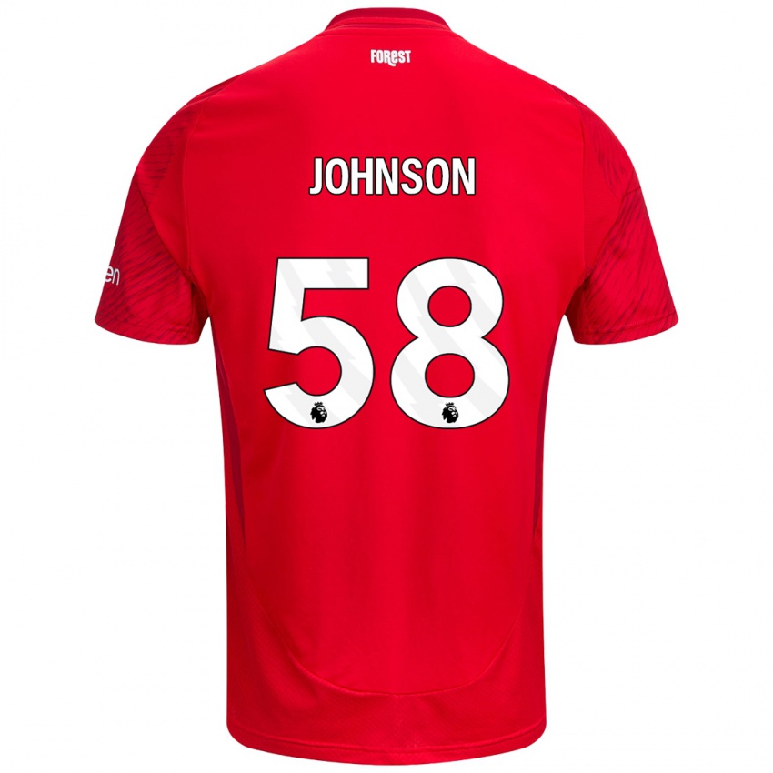 Heren Pharrell Johnson #58 Rood Wit Thuisshirt Thuistenue 2024/25 T-Shirt