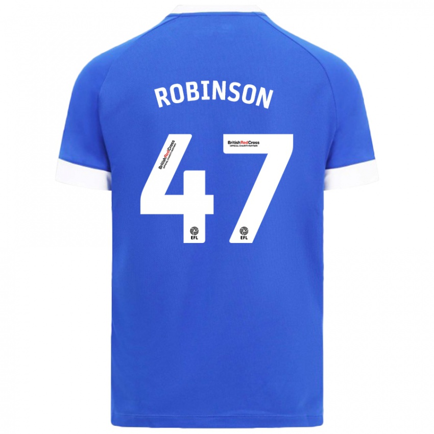 Heren Callum Robinson #47 Hemelsblauw Thuisshirt Thuistenue 2024/25 T-Shirt