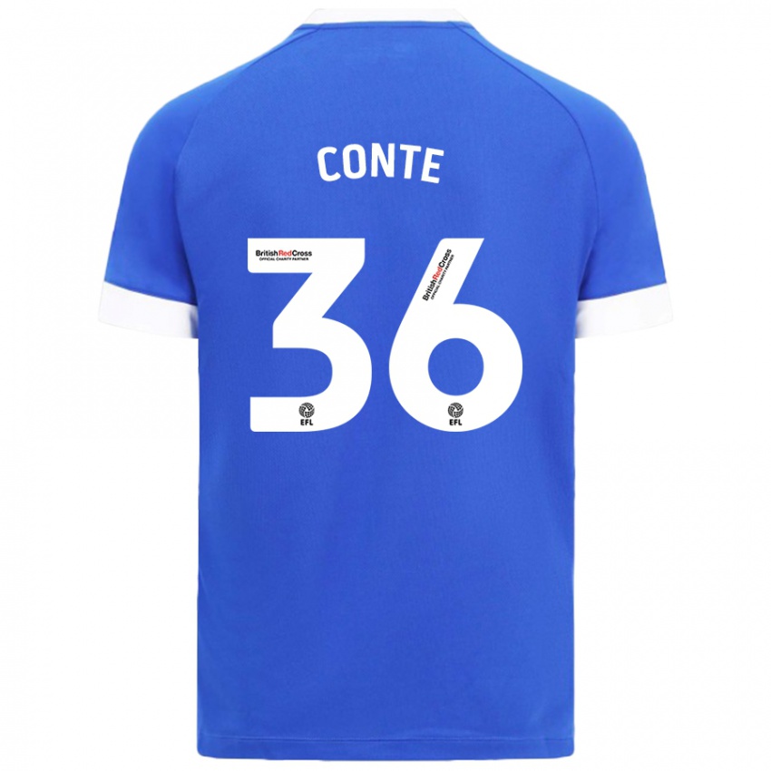 Heren Raheem Conte #36 Hemelsblauw Thuisshirt Thuistenue 2024/25 T-Shirt