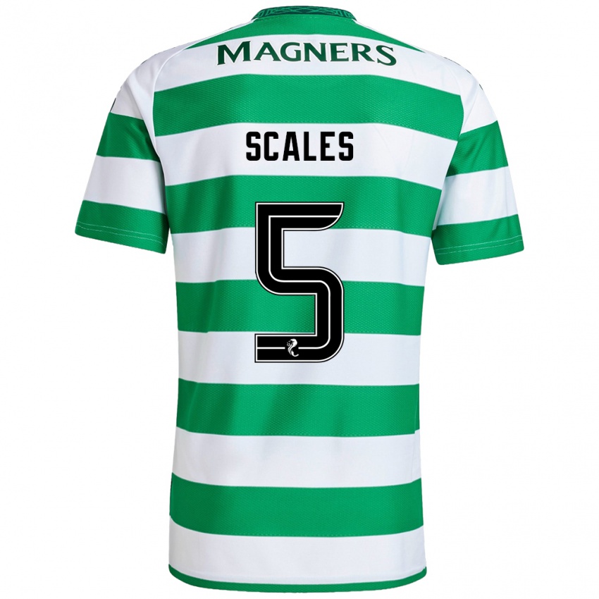 Heren Liam Scales #5 Groen Wit Thuisshirt Thuistenue 2024/25 T-Shirt