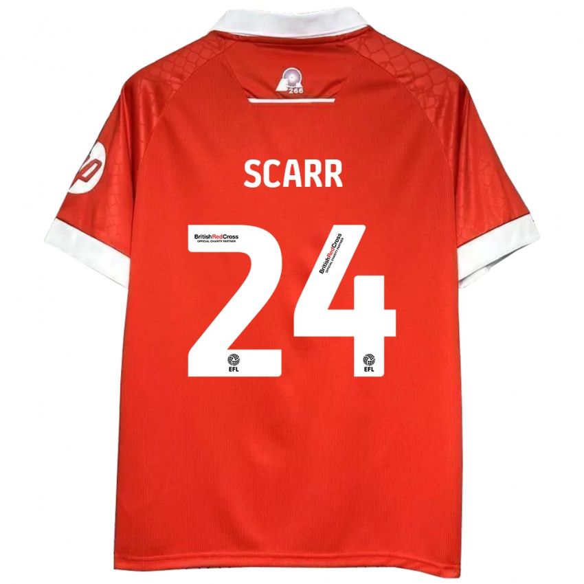 Heren Dan Scarr #24 Rood Wit Thuisshirt Thuistenue 2024/25 T-Shirt