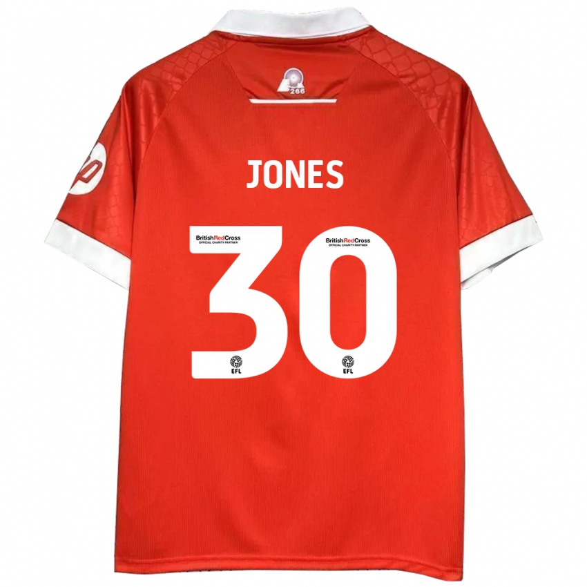 Heren James Jones #30 Rood Wit Thuisshirt Thuistenue 2024/25 T-Shirt