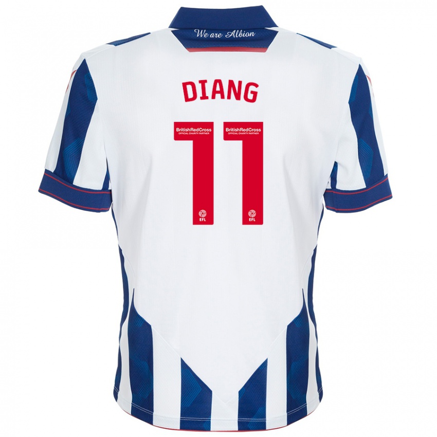 Heren Grady Diangana #11 Wit Donkerblauw Thuisshirt Thuistenue 2024/25 T-Shirt