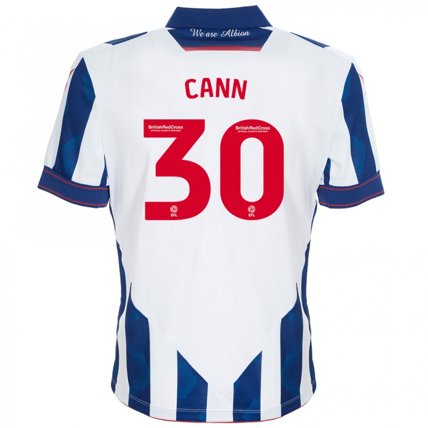 Heren Ted Cann #30 Wit Donkerblauw Thuisshirt Thuistenue 2024/25 T-Shirt