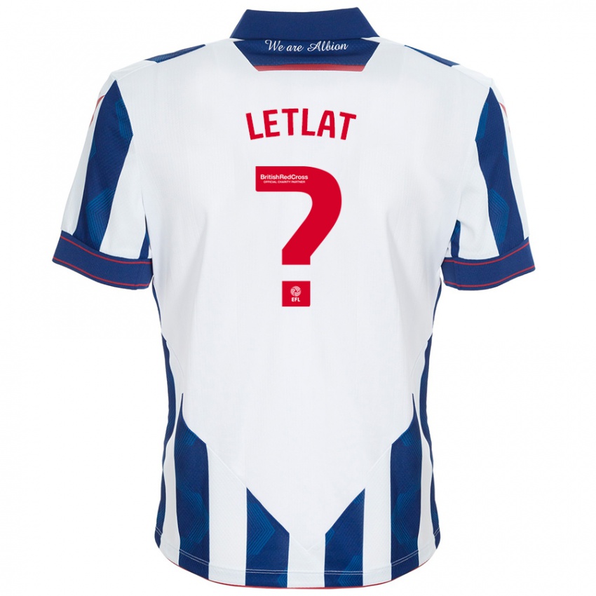 Heren Adam Letlat #0 Wit Donkerblauw Thuisshirt Thuistenue 2024/25 T-Shirt