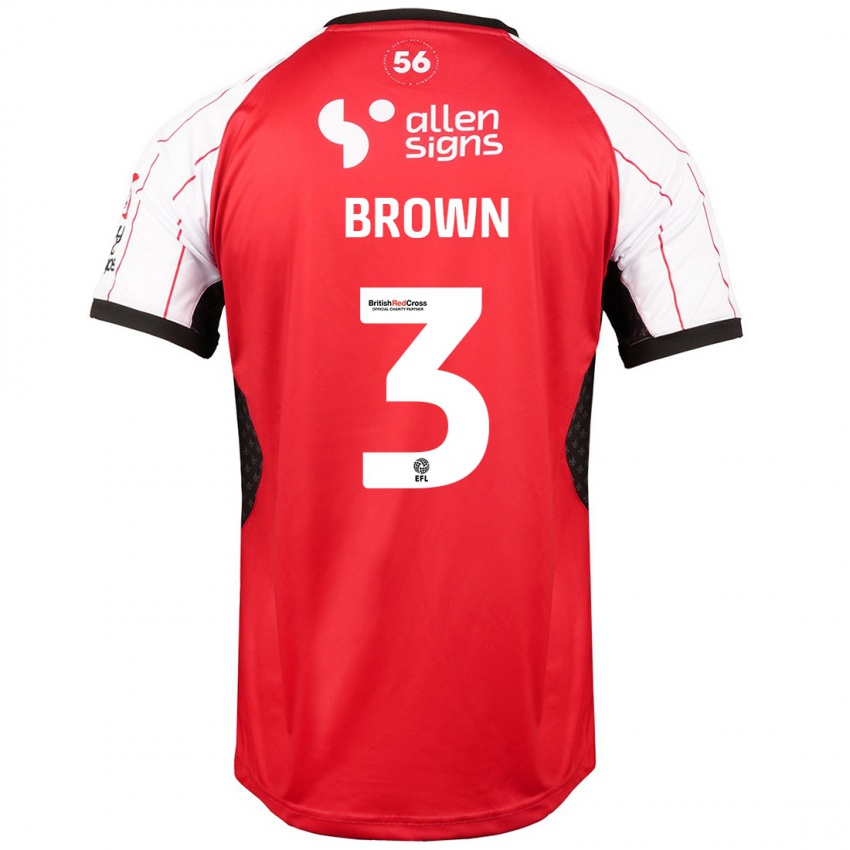 Heren Jaden Brown #3 Wit Thuisshirt Thuistenue 2024/25 T-Shirt