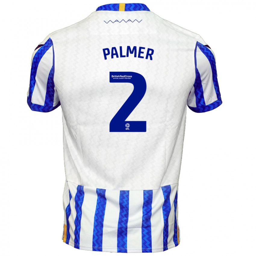 Heren Liam Palmer #2 Blauw Wit Thuisshirt Thuistenue 2024/25 T-Shirt