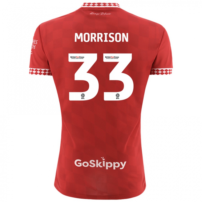 Heren Elijah Morrison #33 Rood Thuisshirt Thuistenue 2024/25 T-Shirt