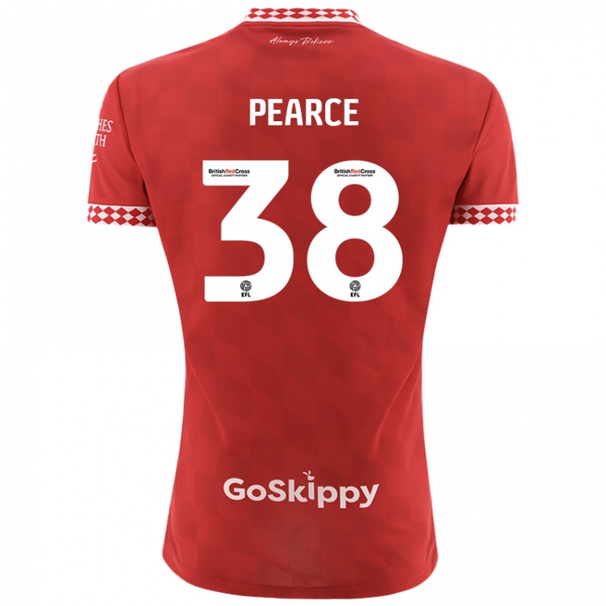 Heren Manon Pearce #38 Rood Thuisshirt Thuistenue 2024/25 T-Shirt