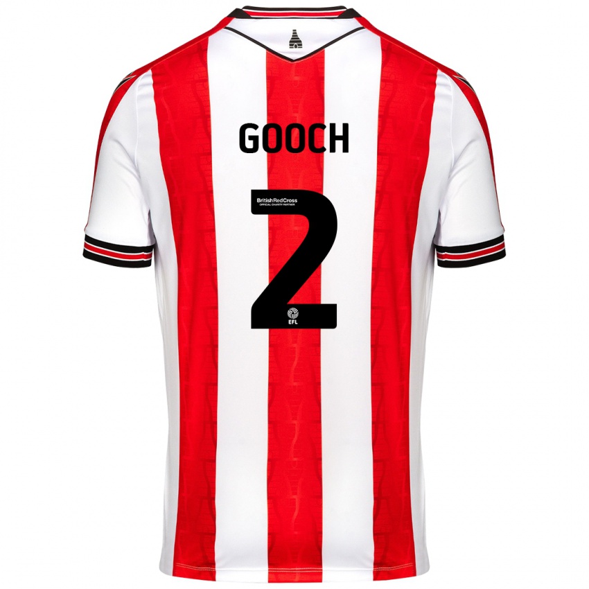 Heren Lynden Gooch #2 Rood Wit Thuisshirt Thuistenue 2024/25 T-Shirt