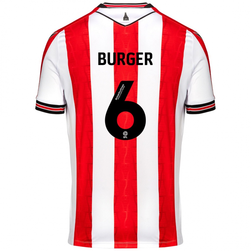 Heren Wouter Burger #6 Rood Wit Thuisshirt Thuistenue 2024/25 T-Shirt