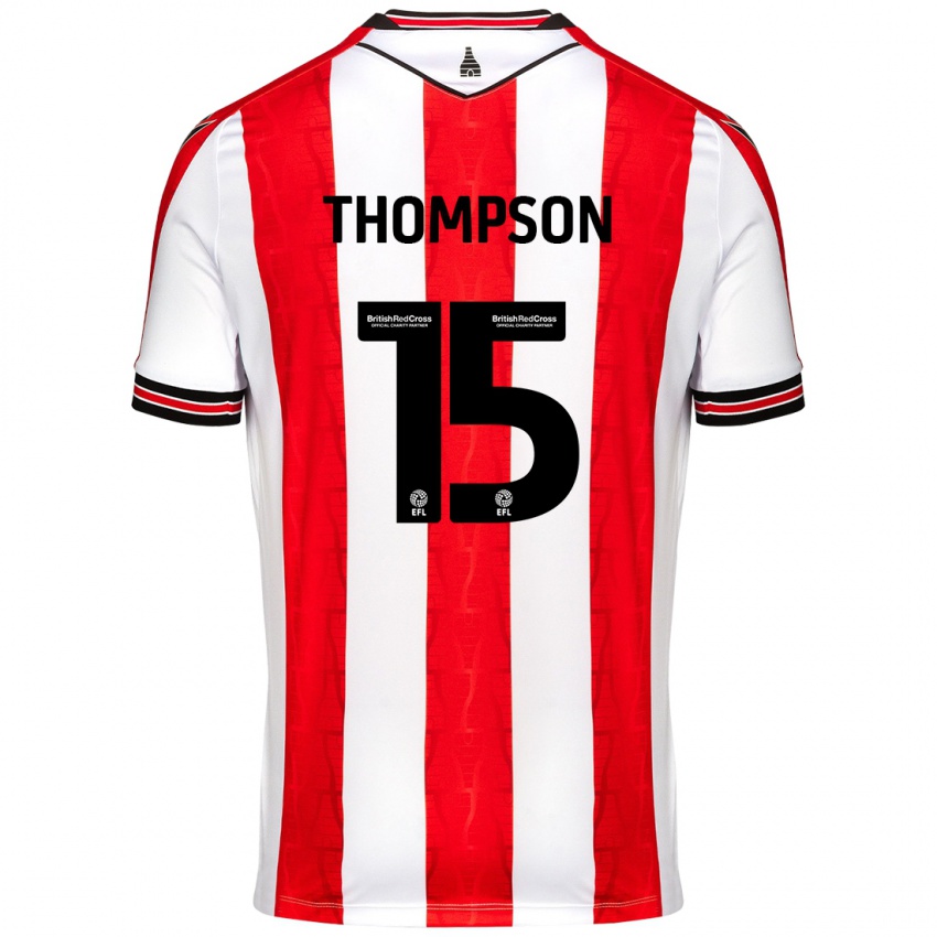 Heren Jordan Thompson #15 Rood Wit Thuisshirt Thuistenue 2024/25 T-Shirt