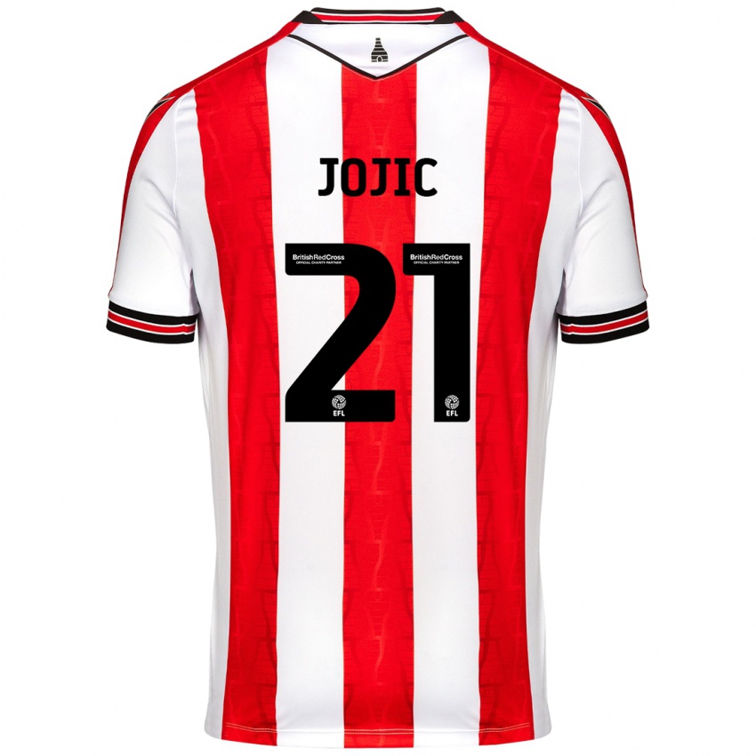 Heren Nikola Jojic #21 Rood Wit Thuisshirt Thuistenue 2024/25 T-Shirt