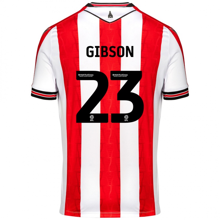 Heren Ben Gibson #23 Rood Wit Thuisshirt Thuistenue 2024/25 T-Shirt