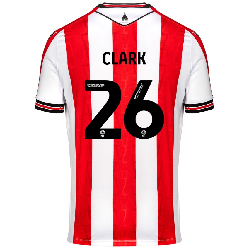 Heren Ciaran Clark #26 Rood Wit Thuisshirt Thuistenue 2024/25 T-Shirt