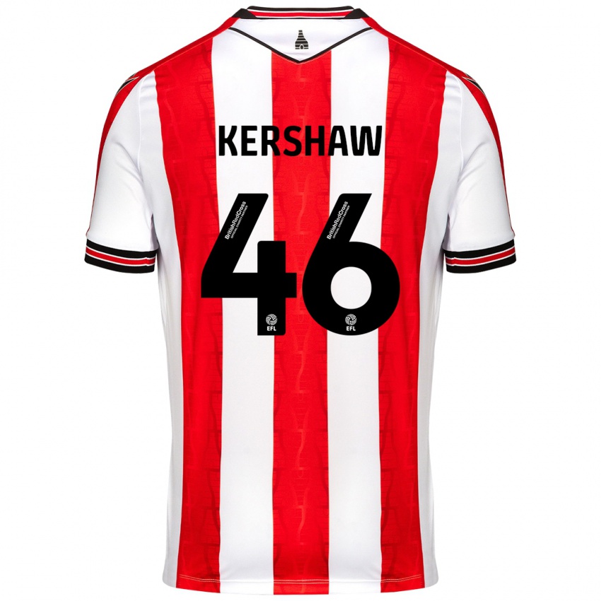 Heren Ben Kershaw #46 Rood Wit Thuisshirt Thuistenue 2024/25 T-Shirt