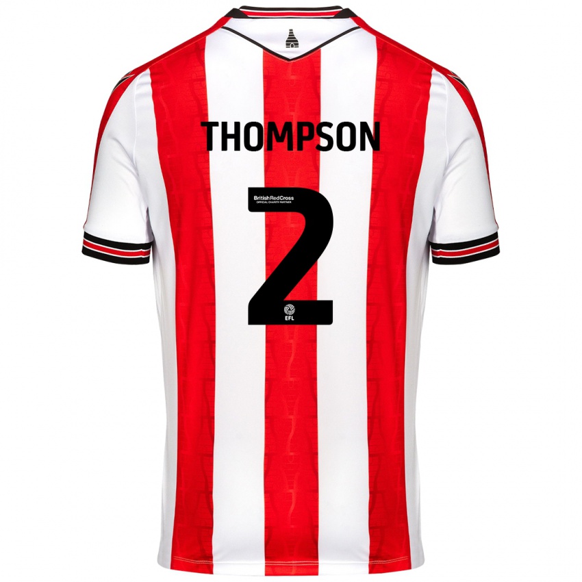 Heren Sophie Thompson #2 Rood Wit Thuisshirt Thuistenue 2024/25 T-Shirt