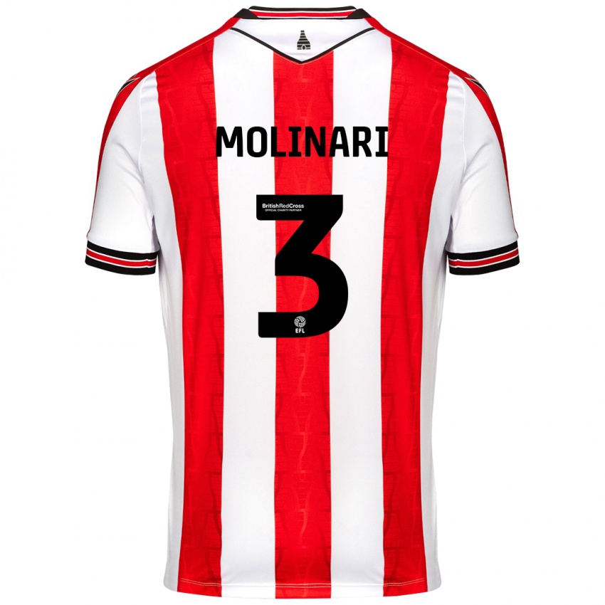 Heren Lucia Molinari #3 Rood Wit Thuisshirt Thuistenue 2024/25 T-Shirt