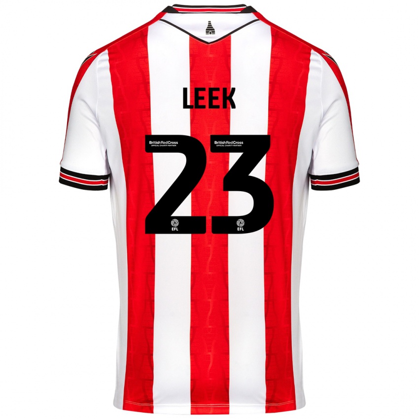 Heren Ellie Leek #23 Rood Wit Thuisshirt Thuistenue 2024/25 T-Shirt