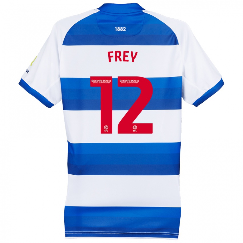 Heren Michael Frey #12 Wit Blauw Thuisshirt Thuistenue 2024/25 T-Shirt