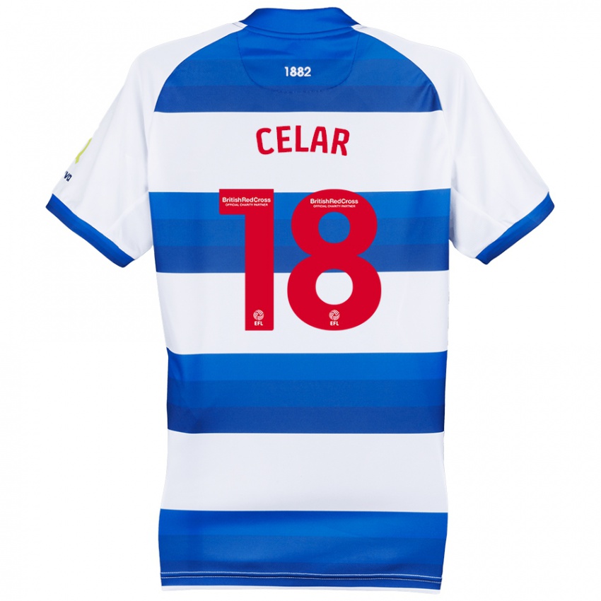 Heren Zan Celar #18 Wit Blauw Thuisshirt Thuistenue 2024/25 T-Shirt