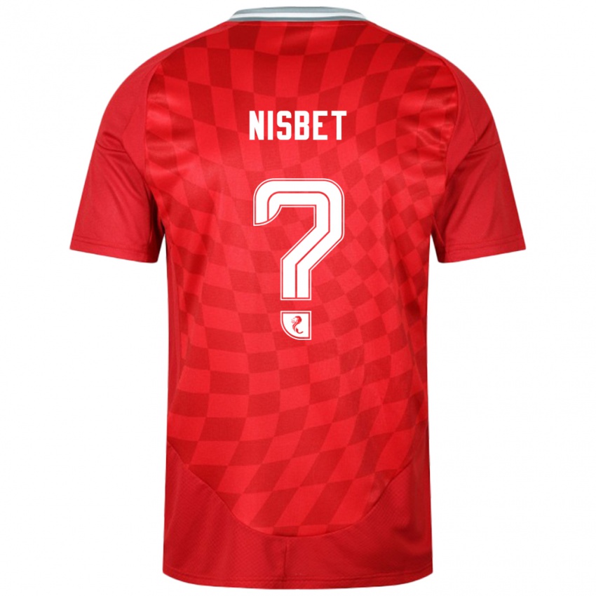 Heren Kevin Nisbet #0 Rood Thuisshirt Thuistenue 2024/25 T-Shirt