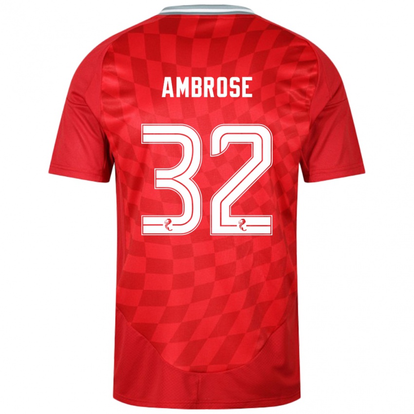 Heren Peter Ambrose #32 Rood Thuisshirt Thuistenue 2024/25 T-Shirt